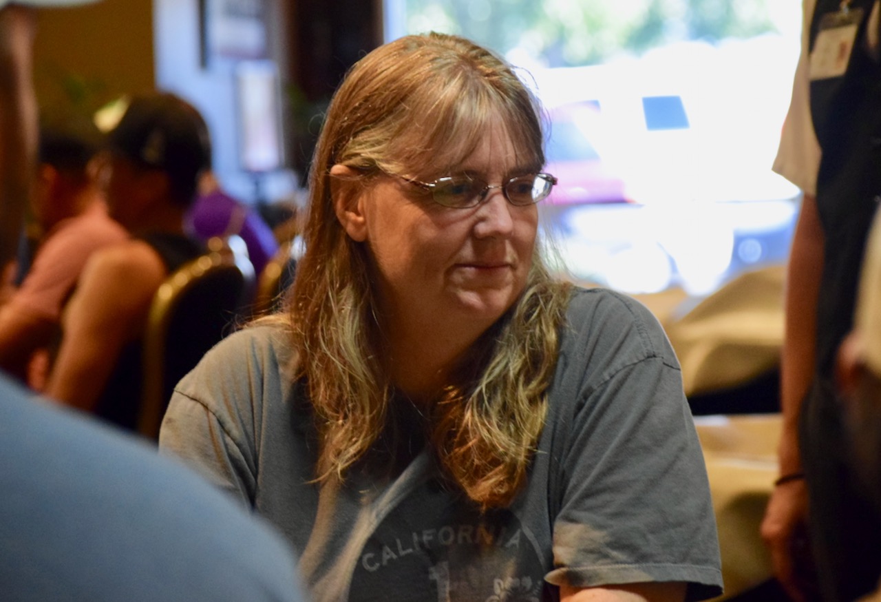 Defending Turlock Poker Room series champion Leslie Hartman