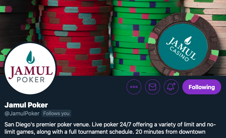 Jamul San Diego Poker Room Twitter